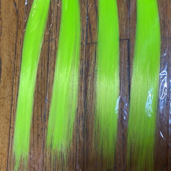 Neon Yellow Hair Clip-Ins 22inch - Picture 2 of 4